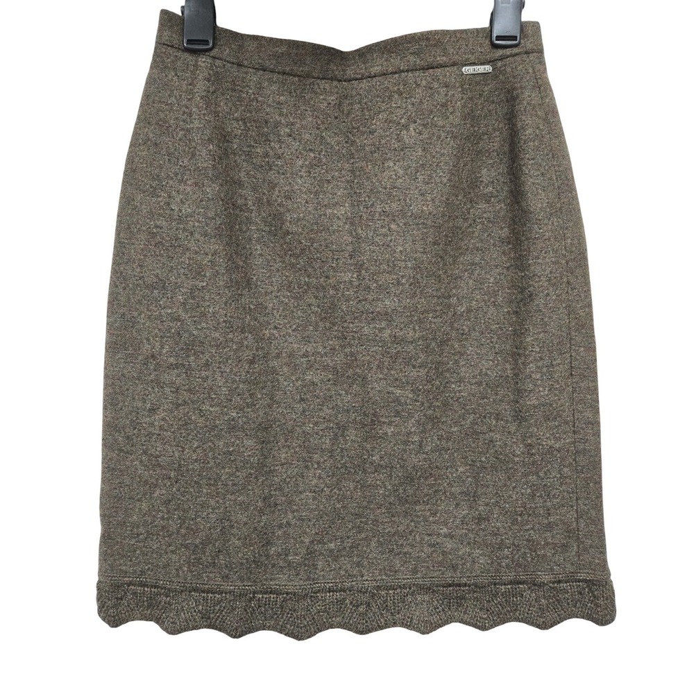 Vintage Geiger Tyrol Green Wool Mini Skirt EU 38‎ (Waist 27) Size 4
